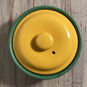 Catalina Island Pottery Descano Green and Yellow Crock